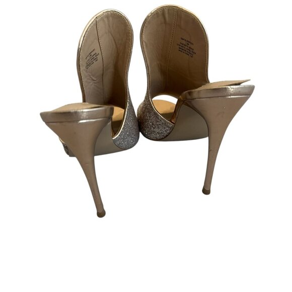 Steve Madden Sinful Pink Glitter Heels Open Toe Sandals Slides Size 7.5 Women's - Picture 5 of 10